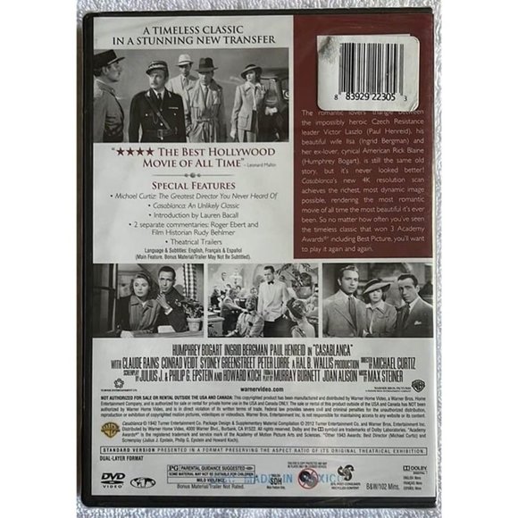 Casablanca - DVD Target Exclusive 70th Anniversary Edition NEW - Picture 2 of 2